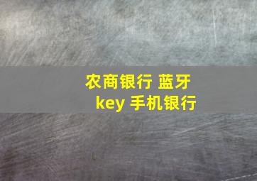 农商银行 蓝牙key 手机银行